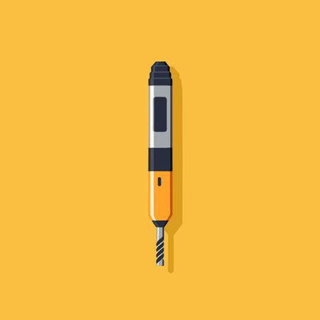 Vector of a yellow drill icon on a flat surfaceのイラスト素材