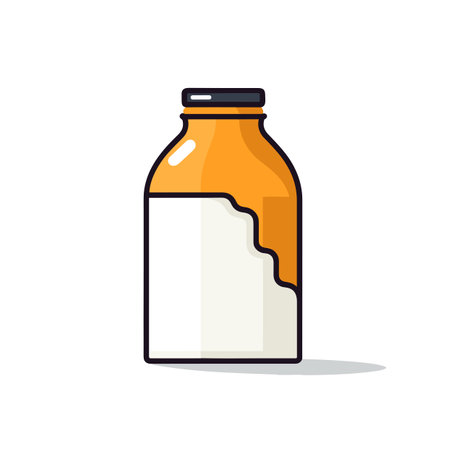 Vector of a flat orange juice icon on a white backgroundの素材