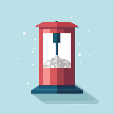 Vector of a flat icon of a popcorn machine with freshly popped popcorn insideの素材