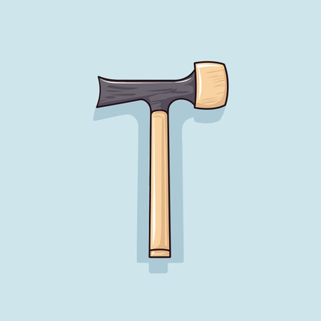 Vector of a hammer icon on a blue backgroundのイラスト素材
