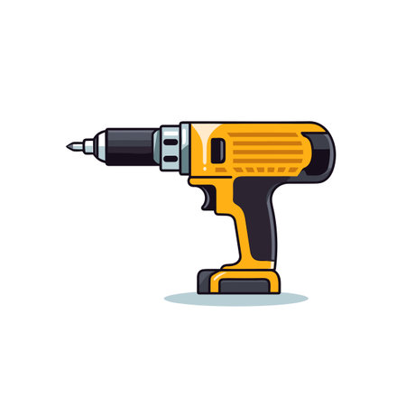 Vector of a cordless drill with a screwdriver attachmentのイラスト素材
