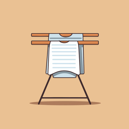 Vector of an illustration of an ironing board with a sheet of paper on itの素材