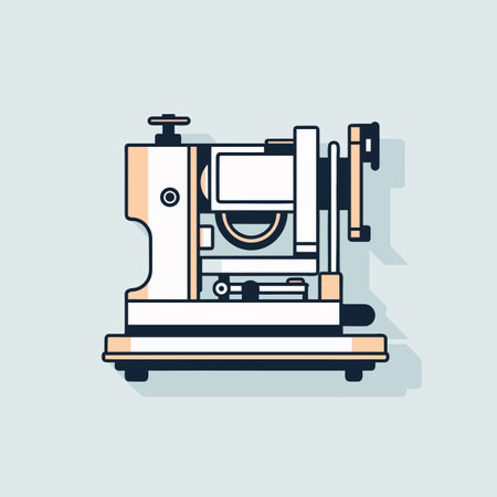 Vector of a flat icon of a machine sitting on a tableの素材