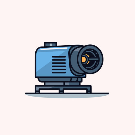 Vector of a camera with a lens on top of itの素材