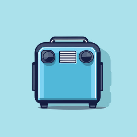 Vector of a blue toaster icon on a blue backgroundのイラスト素材