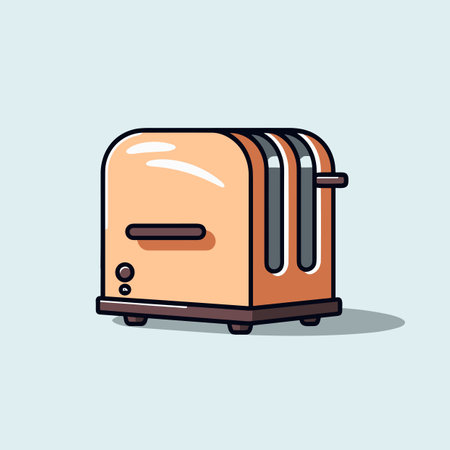 Vector of a blue toaster icon on a flat surfaceのイラスト素材