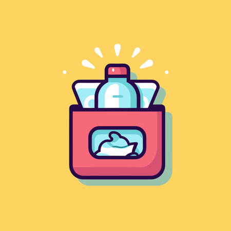 Vector of a bottle of water inside a container - minimalistic line iconの素材