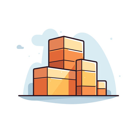 Vector of a stack of boxes iconのイラスト素材