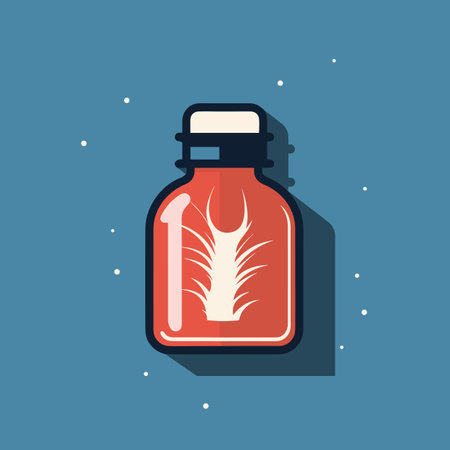 Vector of a flat icon of a plant inside a bottleの素材