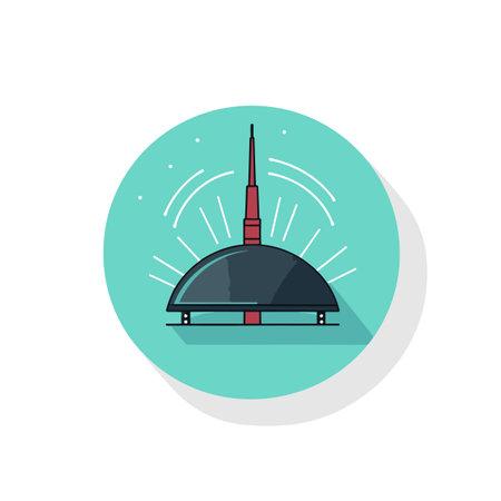 Vector of a flat icon of a flying saucer in a simple and minimalistic styleの素材