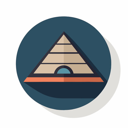 Vector of a triangle with a long shadow on a white backgrounの素材