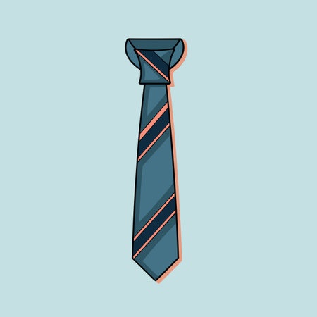 Vector of a blue tie with a pink stripe on a blue backgroundのイラスト素材