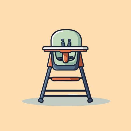 Vector of a babys high chair with a bottle in itの素材
