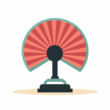 Vector of a red and green fan icon on a white backgroundの素材