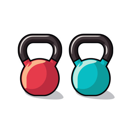 Vector of a pair of kettlebells on a white backgroundの素材