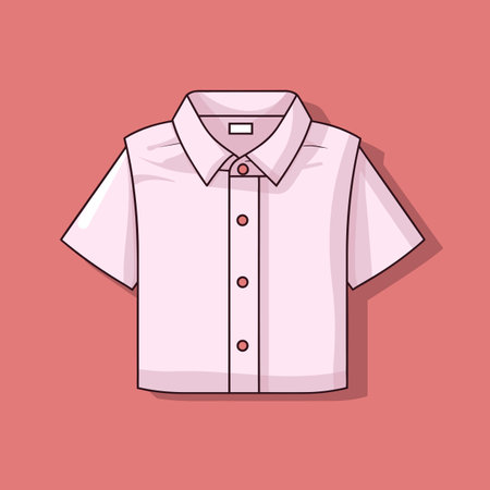 Vector of a white shirt on a pink background - icon vector illustrationのイラスト素材