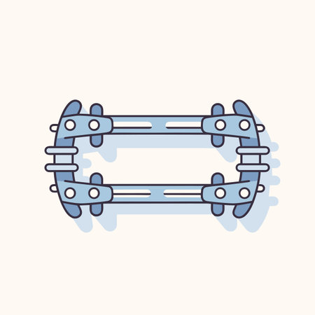 Vector of a flat icon of a pair of braces in a simple line drawing styleの素材