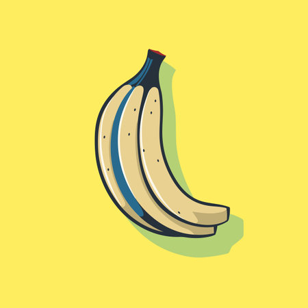 Vector of Bananas on a Yellow Background - Vector Illustrationの素材