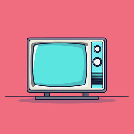 Vector of an old TV sitting on top of a table - icon vector illustrationのイラスト素材