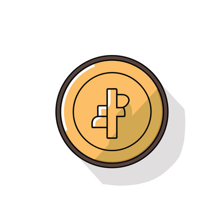Vector of a Bitcoin symbol on a coinのイラスト素材