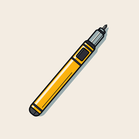 Vector of a yellow and black pen on a white backgroundのイラスト素材