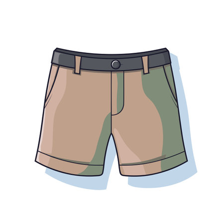 Vector of a pair of shorts with a belt on the waistのイラスト素材