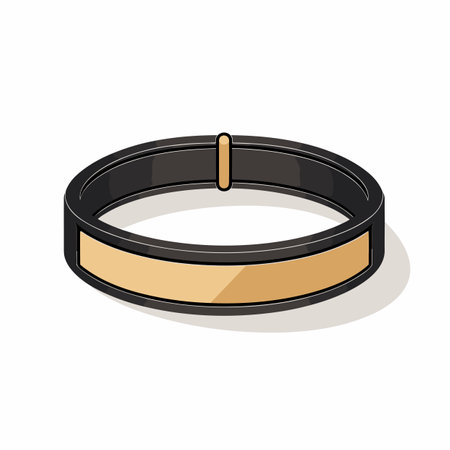 Vector of a black and gold bracelet isolated on a white backgroundのイラスト素材