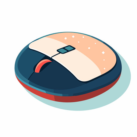 Vector of a computer mouse on a mouse pad - technology and productivity conceptの素材