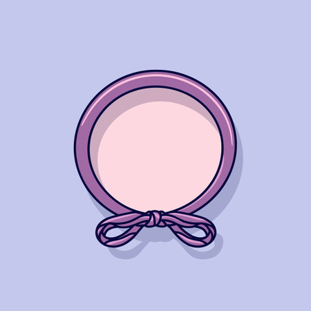 Vector of a purple plate with a bow icon in a minimalistic line styleの素材