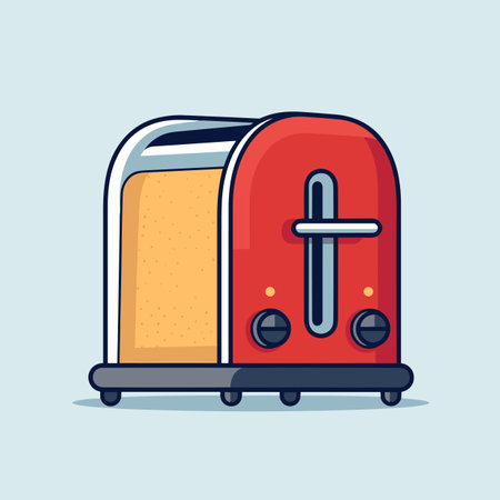 Vector of a toaster sitting on top of a tableのイラスト素材