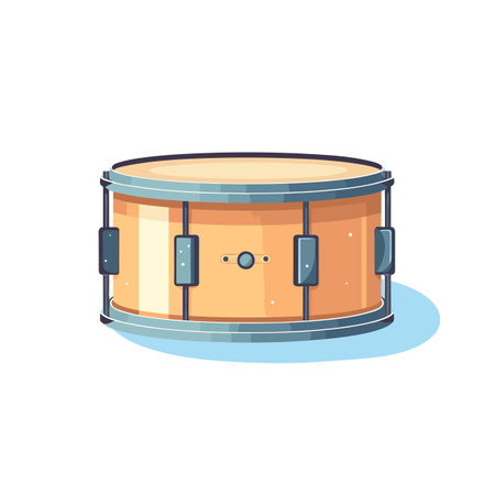 Vector of a cartoon drum icon on a white backgroundのイラスト素材