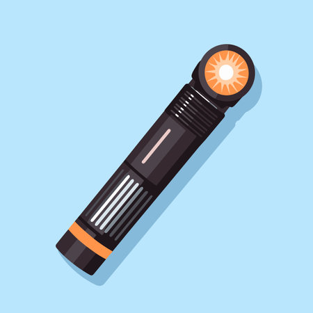 Vector of a flashlight icon on a blue backgroundのイラスト素材