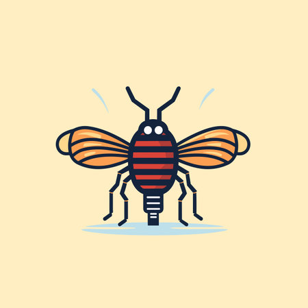 Vector of a bug sitting on top of a tableの素材