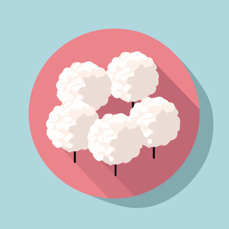 Vector of a plate of popcorn on a blue and pink backgroundの素材