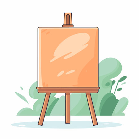 Vector of a blank canvas on a wooden easel for design and art projectsのイラスト素材