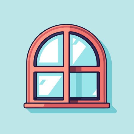 Vector of an open window with a blue backgroundの素材