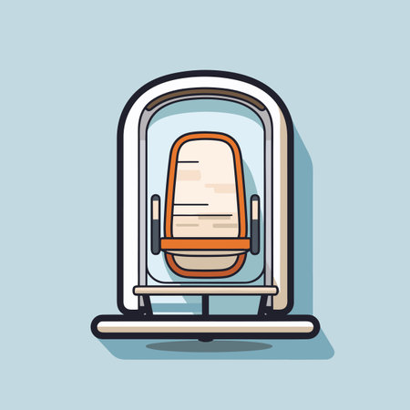 Vector of a chair sitting in the middle of a roomの素材