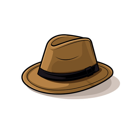 Vector of a brown hat on a white background - Vector Illustrationのイラスト素材