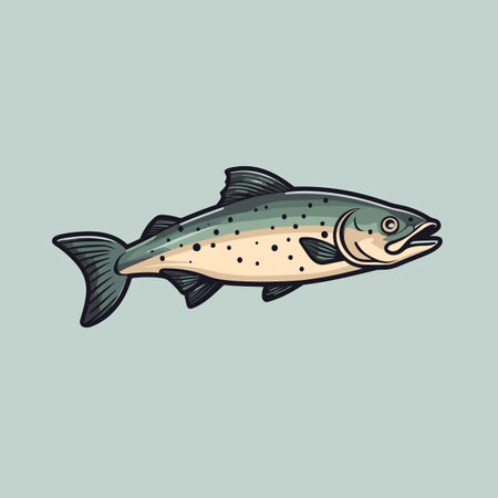Vector of a fish swimming in the waterの素材