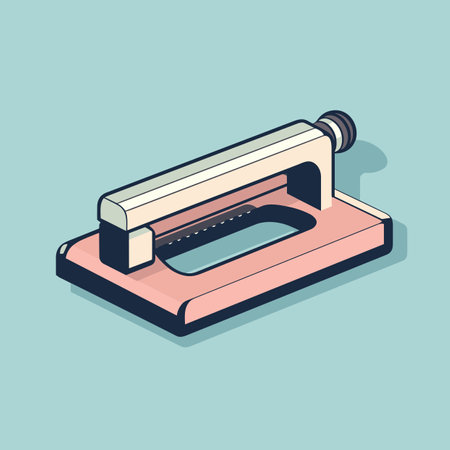 Vector of a pink stapler on a blue backgroundの素材