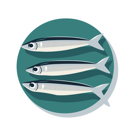 Vector of three fish in a circle on a white backgrounの素材
