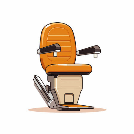 Vector of an orange office chair on a white floor - minimalist designの素材