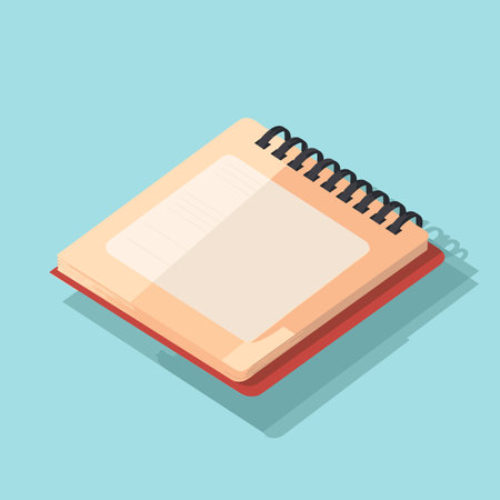 Vector of a notebook with a pen on top of itの素材