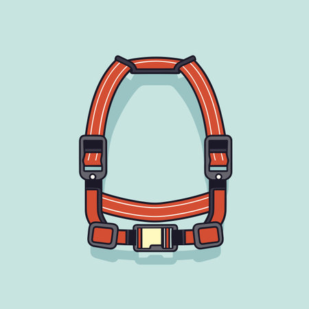 Vector of a red and black harness icon on a blue backgroundの素材