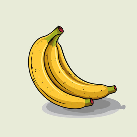Vector of a couple of bananas sitting on top of a tableの素材