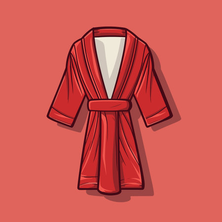 Vector of a red robe on a pink background - minimalist vector illustrationのイラスト素材