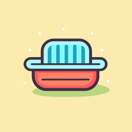 Vector of a bowl with a spoon, a simple and classic kitchen utensilのイラスト素材