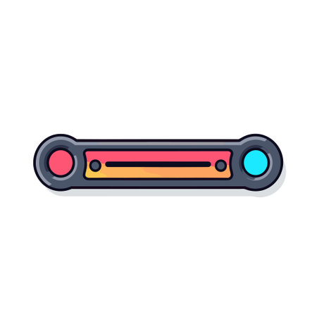 Vector of black and red buttons with a contrasting red and blue buttonのイラスト素材
