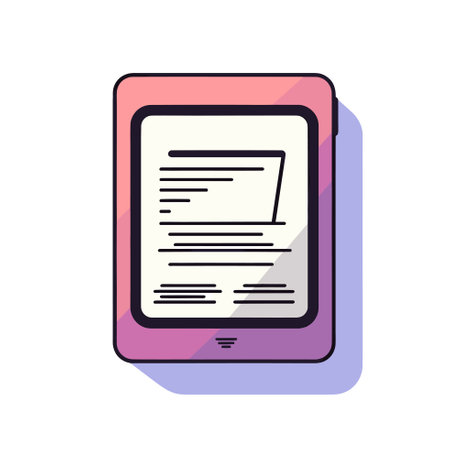 Vector of an open laptop computer on a table with a blank screenのイラスト素材