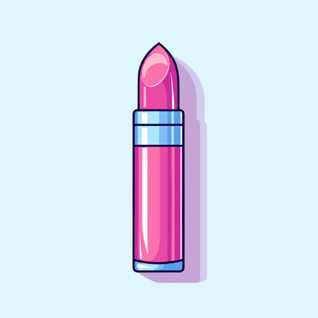 Vector of a vibrant pink lipstick against a bold blue backgroundのイラスト素材